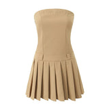 Women Dresses Summer Tube Top Dress Sexy Skirt (Xds0414)