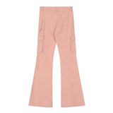 Women Pants Multi-Pocket Workwear Bell-Bottom Pants Women's Trousers