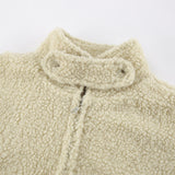 Women Trench Coat Autumn Winter Berber Fleece Coat Stand Collar Casual Loose