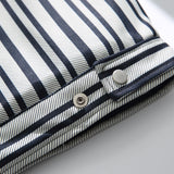 Unisex Winter Cotton Coat Vertical Stripes Collarless Cotton-Padded Clothes Retro Loose Cotton Coat