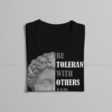 2024Stoicism Quote Stoic Philosophy Round Collar TShirt Sene