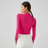 Women Sweater Knitwear Autumn Hollow-out Cross Pullover Long Sleeve round Neck Slim Knitted Jumpsuit