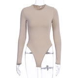 Women Jumpsuit Winter Slim Fit round Neck Long Sleeves Jumpsuit