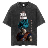 Washed Retro T-Shirt Printed Graphic Casual Cotton Summer Short Sleeves