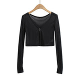 Women Sweater Knitwear Summer Fork Sun Protection Knit Cardigan V-neck Top