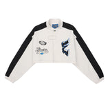 Women Jacket Removable Jacket Embroidered Stand Collar Outdoor Jacket Coat