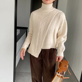 Women Winter Knitted Sweater Turtleneck Thick Sweater Autumn Winter Coat 8t3123