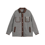 Unisex Jacket Autumn Houndstooth Loose Jacket