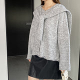 Women Knitted Two-Piece Set Jia Woven Long Sleeve round Neck Shawl Two-Piece Sweater