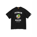 Men T-shirts human green duck swimming crew neck loose print short sleeves