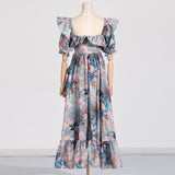 Women Dresses Spring Backless Long Dress Women's Clothing (Qymy0409)