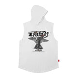 Men Vest Hooded Vest Retro Hip Hop Casual Sleeveless T-shirt Men and Women