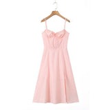 Women Dresses Summer Split Sling Dress Backless Dress (Xds0414)