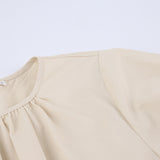 Women Dress Casual Hollow round Neck Puff Sleeve Dress