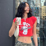 Women T-shirt Summer round Neck Pullover Short Sleeve Printed Casual Top T-shirt
