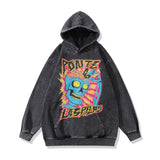 Men Hoodie Vintage Distressed Loose Terry Coat for Men and Women