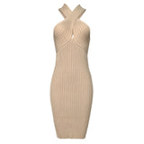 Women Dresses Hollow out Sleeveless Knitted Dress Sexy