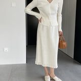 Women Knitted Skirt Autumn and Winter Knitting Skirt Straight Skirt
