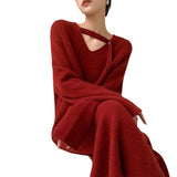 Women Knitwear Autumn Winter Sweater Loose Knit Dress