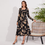 Women Date Dress Autumn and Winter round Neck Dress