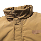 Unisex Winter Cotton Coat Zipper Pocket Decoration Stand-up Collar Cotton-Padded Clothes Vintage Loose Cotton Coat