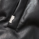 Unisex Winter Cotton Coat Letter Printed Stand-up Collar Cotton-Padded Clothes PU Leather Cotton-Padded Jacket