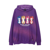 Men Hoodie Letter Graffiti Washed Casual Hooded Sweater