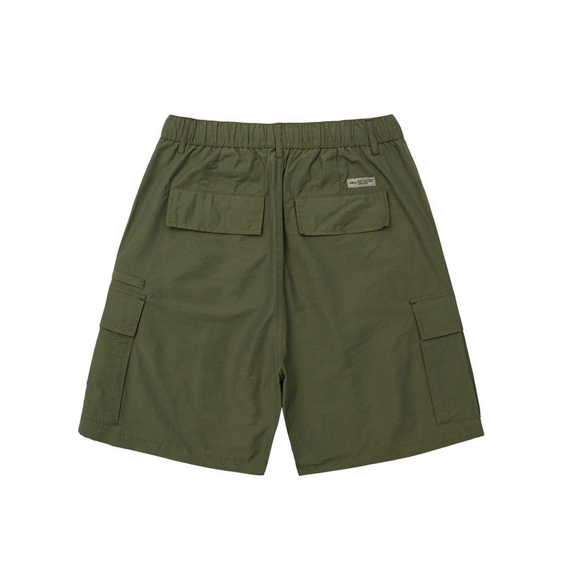 Men Shorts Retro Workwear Shorts Straight-Leg Pants Loose Leisure Pants