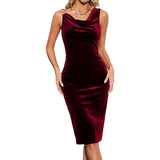 Women Dress Fall/Winter Slim Sheath Sexy Backless Dress Dress