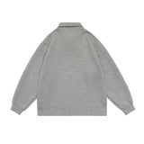 Unisex Hoodie Autumn Polo Collar Buckle Sweater