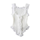Women Tops Summer Lace Knitted Vest Slim Top