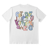 Men T Shirt Summer Multi-Color Retro Printed Font Short Sleeve