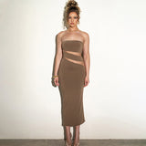 Women Dresses Hollow Sheath Slim Fit Dress Sexy Dress