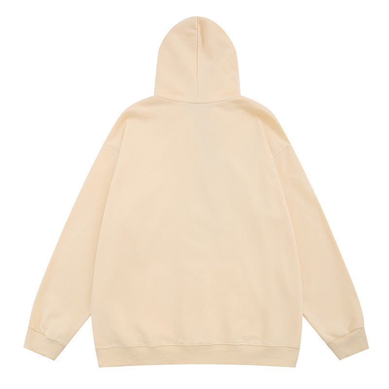Men Hoodie Retro Dopamine Sweet Cool Graffiti Letters Hooded Cardigan