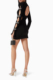 Women Dresses Sexy Party Dress Skirt Black Dress (Ont0408)