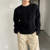 Women Winter Knitted Sweater round Neck Thick Sweater Autumn and Winter Loose-Fitting Long Sleeve Sweater 8t3120