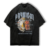 Men T Shirt Worn Looking Washed-out Short Sleeve T-shirt