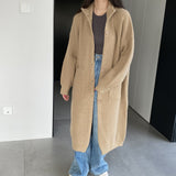 Women Cardigan Sweater Autumn Turtleneck Sweater Long Cardigan Coat Loose Button Woolen Skirt A2215