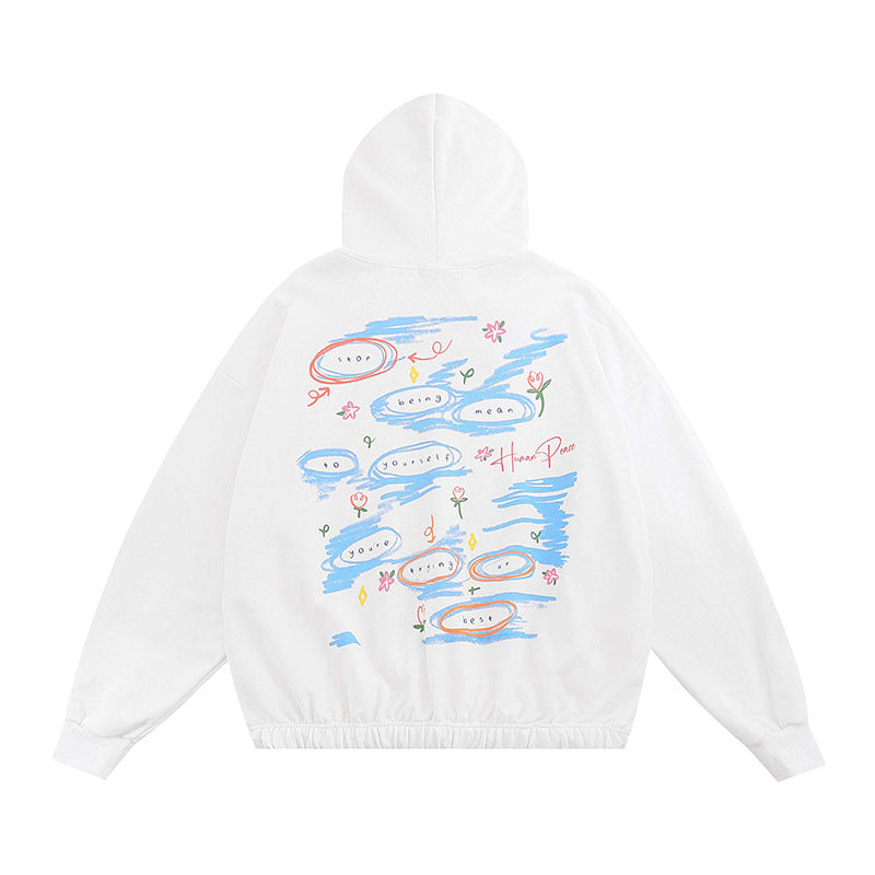 Men Hoodie Graffiti Hip Hop Couple Hooded Sweater Men and Women