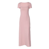 Women Dresses Spring/Summer U Neck Short Sleeve Dress