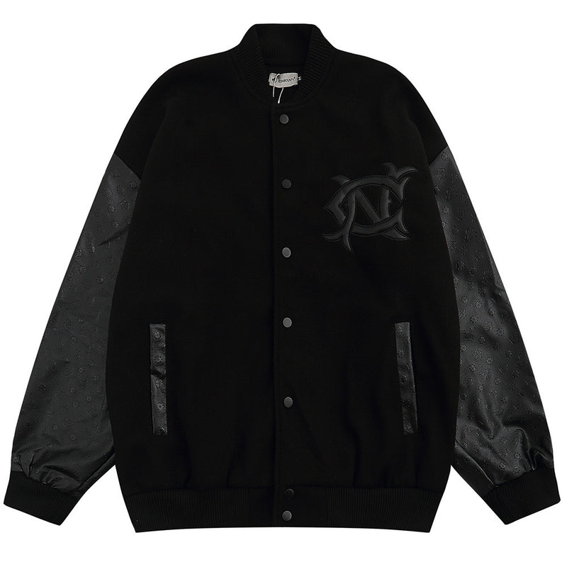 Men Jacket Coat Embroidered Baseball Uniform Jacket Men's Baggy Coat