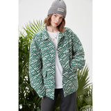 Unisex Jacket Couple Jacquard Fabric Spring and Summer Turn-down Collar Coat