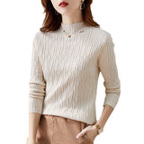 Women Knitted Pullover Turtleneck Sweater Autumn and Winter Knitted Top