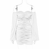 Women Dresses Winter Sexy Backless Sheath Long Sleeve Dress