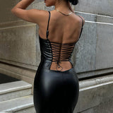 Women Dresses Spring/Summer Backless Slit Dress