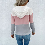 Women Knitted Sweater Autumn Casual Women's Clothing Long Sleeve Color Matching Hoodie Knitted