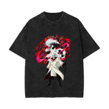 Anime T-shirt short-sleeved summer washed old cotton top loose