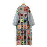 Women Sweater Knitwear Autumn Plaid Long Knitted Cardigan Sweater