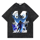 Washed retro t-shirt cartoon print graphic casual cotton summer short sleeves