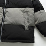 Unisex Winter Cotton Coat Stripes Stand-up Collar Cotton-Padded Clothes Vintage Labeling Warm-Keeping Cotton Clothing